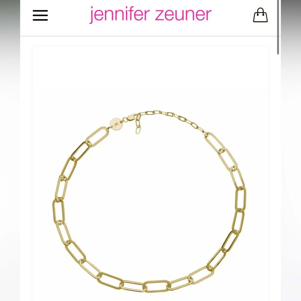 Jennifer Zeuner Marta necklace. Gold vermeil paperclip choker chain necklace